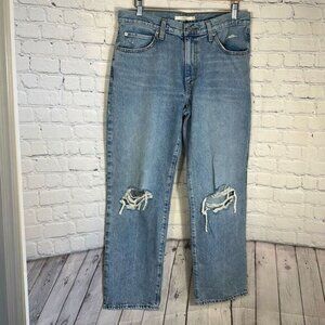 Levis 94 Baggy Distressed Jeans Blue Denim Size 31 Skater Wide Leg Pants